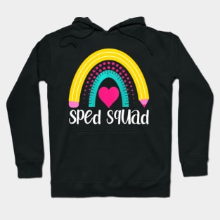 Womens Sped Squad Speducator Teacher Rainbow Special Education Hoodie